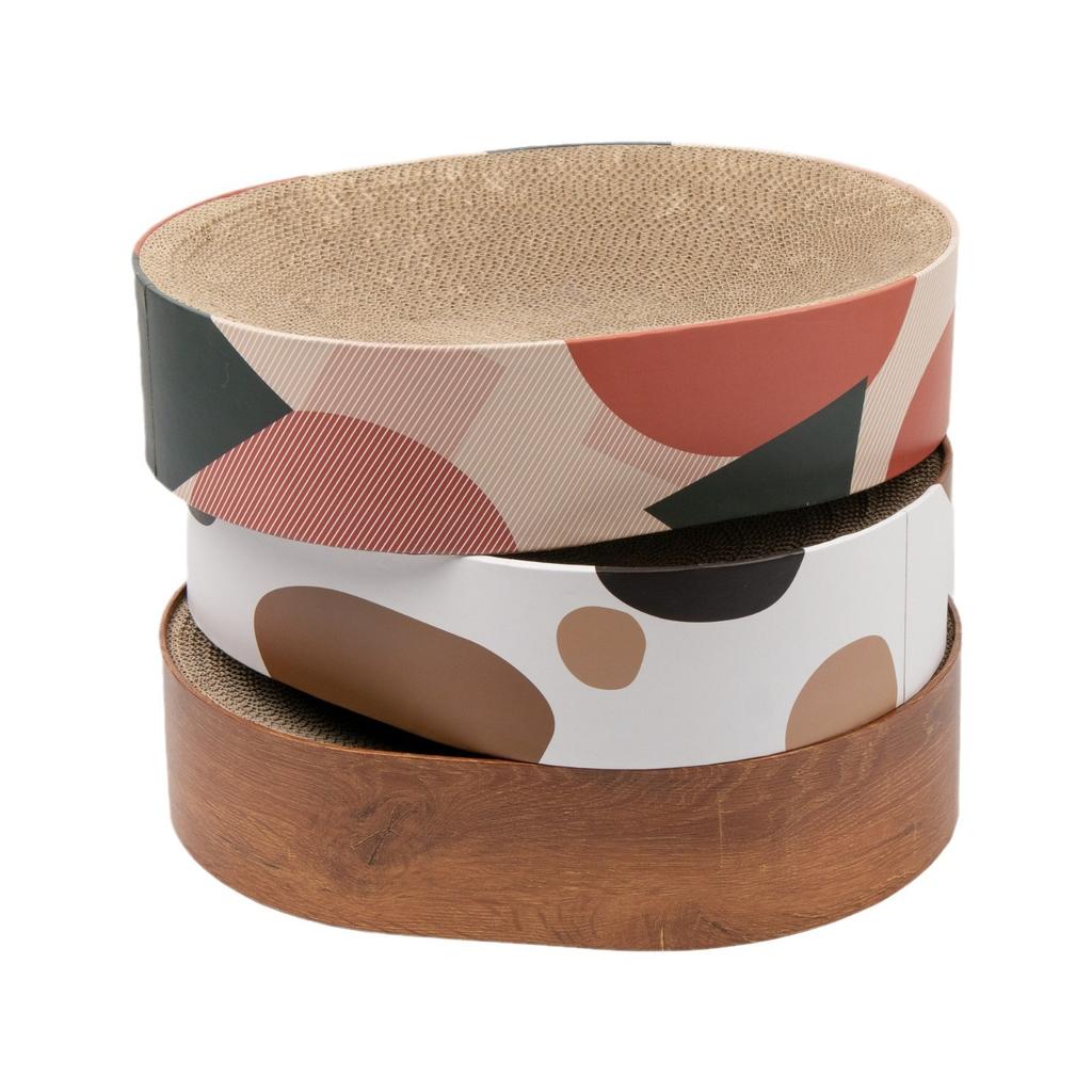 Scratcher Cardboard Bed Couch For Indoor Cats Oval Shape, Cat Scratching Pad Recycle Corrugate Scratcher Long Lasting Furniture