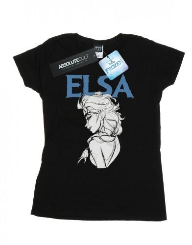 Disney Women's White / Frozen Elsa Profile Sketch Cotton T-Shirt Xxl