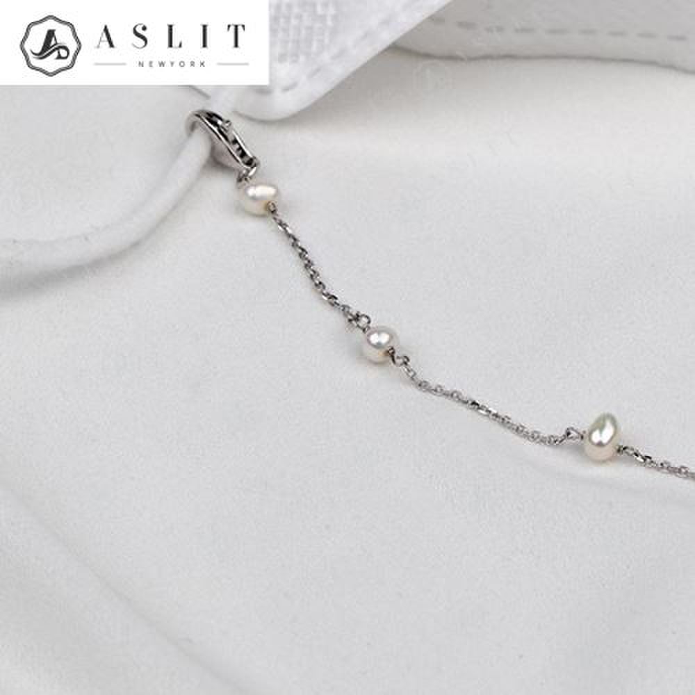 [Aslit] Full 925 Silver Mask Necklace, Domestically Made Freshwater Pearl Mask Strap