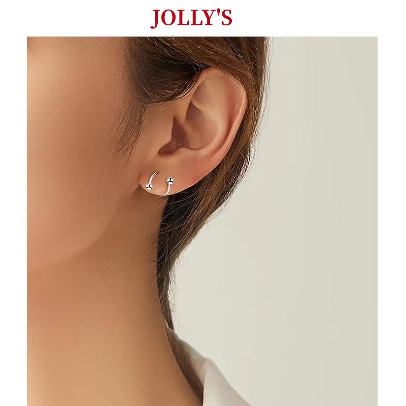 2024 Trendy 999 Pure Silver Spring Stud Earrings for Women - Simple, Versatile, Cold Style Ear Jewelry