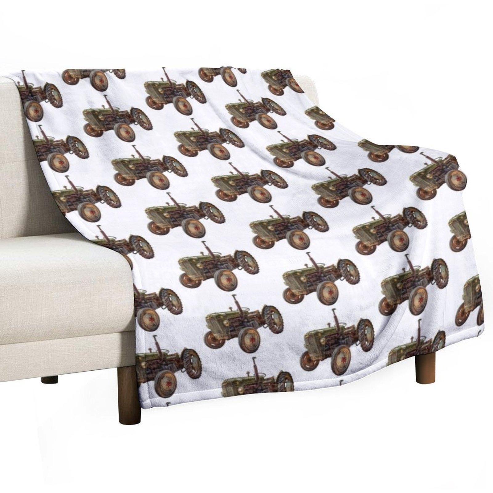 Old Tractor Throw Blanket Winter beds Plaid Shaggy Comforter Blankets 30x40in