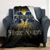 Name Custom Michigan Print Flannel Blanket High Quality Warm Comfortable Cover for All Seasons Perfect for Gifts Home Decor