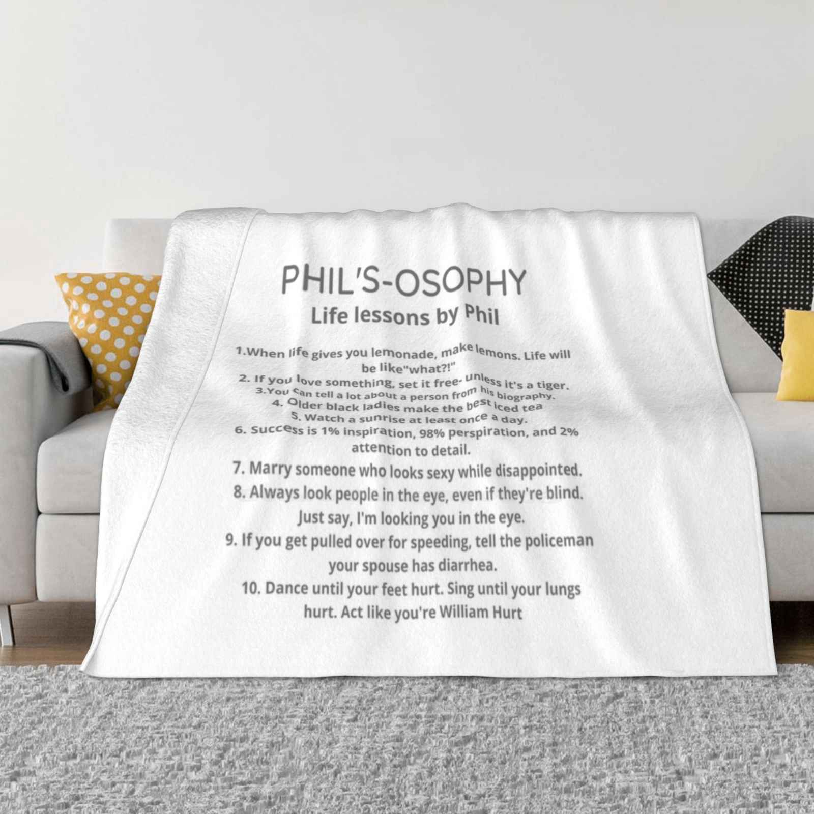 Phil S-Osophy , Life Lessons By Phil Hot Sale Printing High Qiality Warm Flannel Blanket Phil Dunphy Modern Family Wisdom Of 30x40in