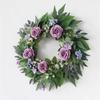 Artificial Flower with Leaf Realistic Purpler Rose Wreath Decoration for Door Window Hallway Farmhouses Wedding Wreath