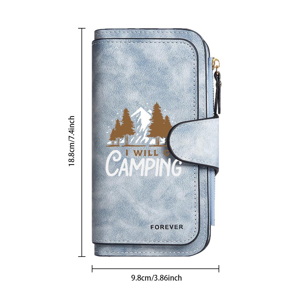 Camping Pattern Multi Slot Casual Portable Long Wallet 