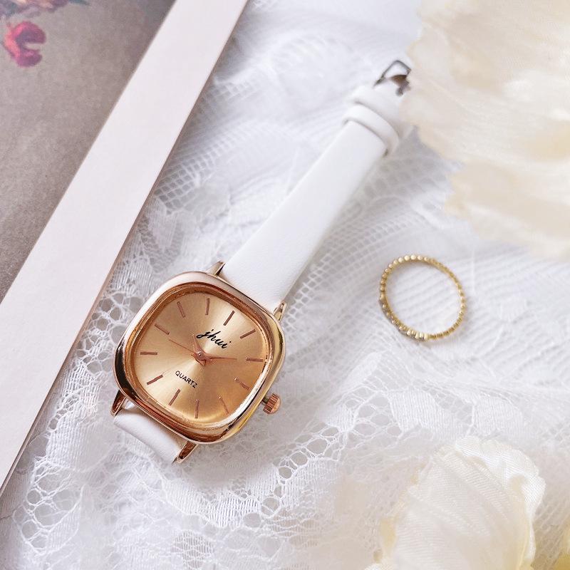 Retro Dámské Hodinky ve Korejském Stylu s Čtvercovým Ciferníkem - Jednoduché, Elegantní Quartz pro Studentky