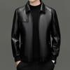 Autumn red leather leather jacket men's lapel suede jacket locomotive men's business jacket solid color leather jacket