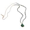 Multicolor Stone Beaded Pendant Necklace - Light Luxury Sweater Chain Jewelry