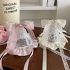 Flower Bow Birthday Hat Hair Clip Diamond Party Headdress Ins Girl Baby Headwear  Kid Birthday Gift