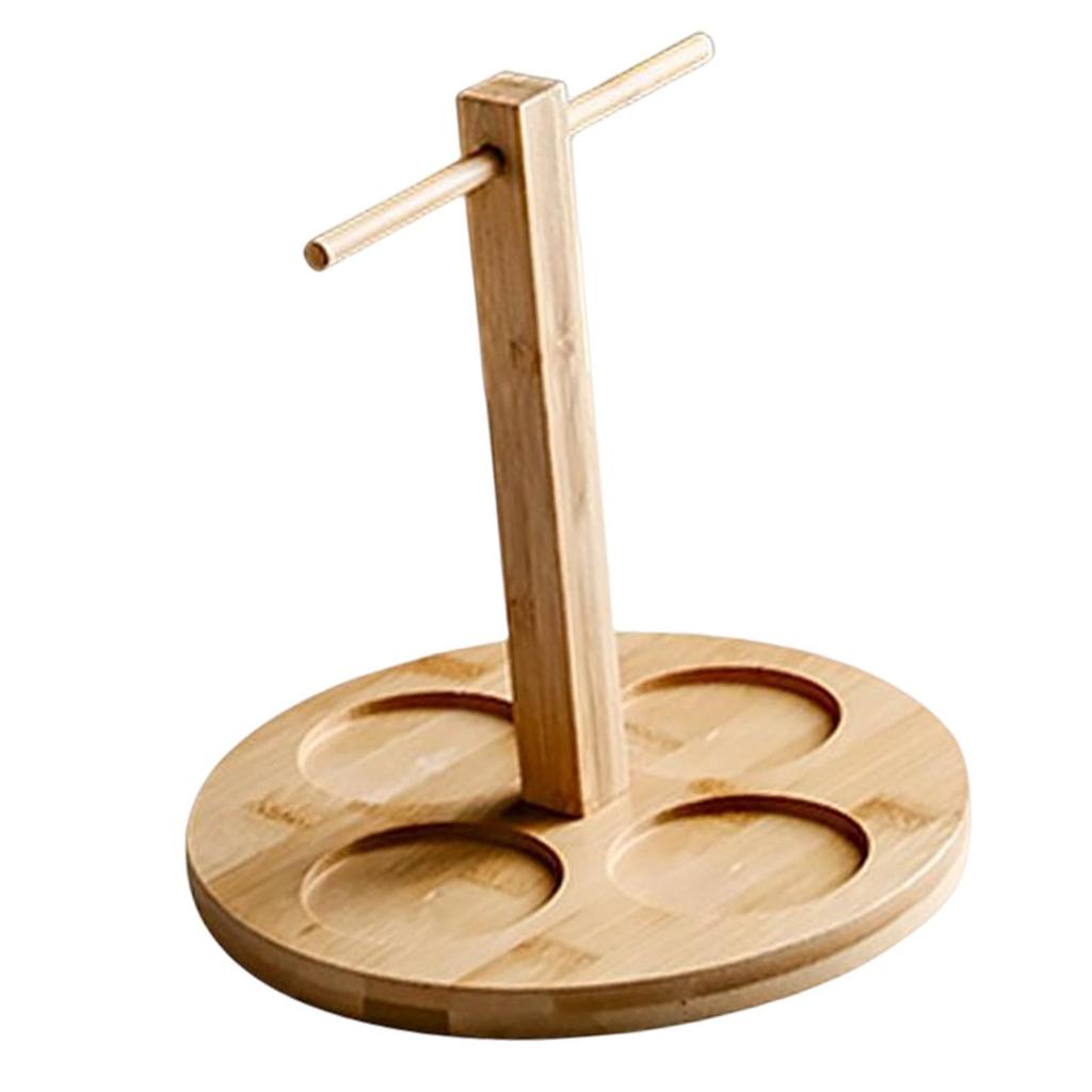 Brew Crafts Serving Tray Beer Glass Cup Holder Wooden with Handle Bar Caddy