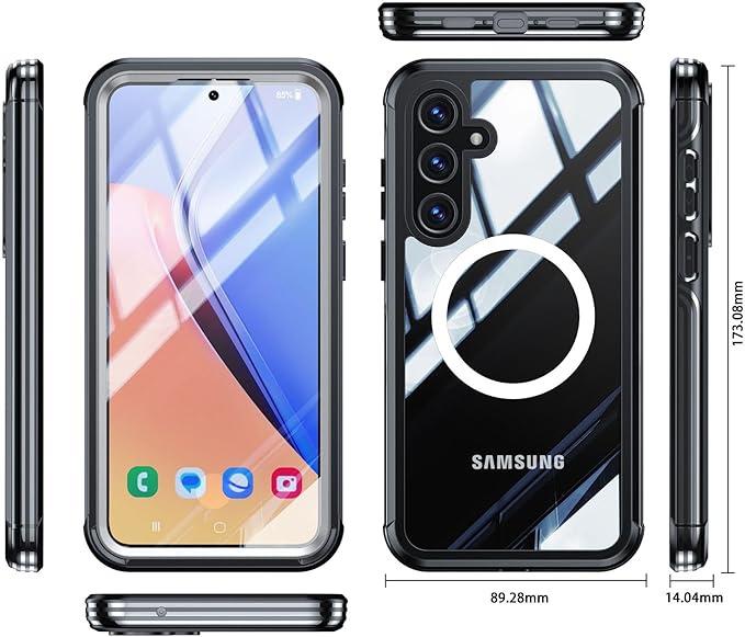 Case for Samsung Galaxy S24+ Plus, Shockproof, with Screen Protector, for MagSafe, Black