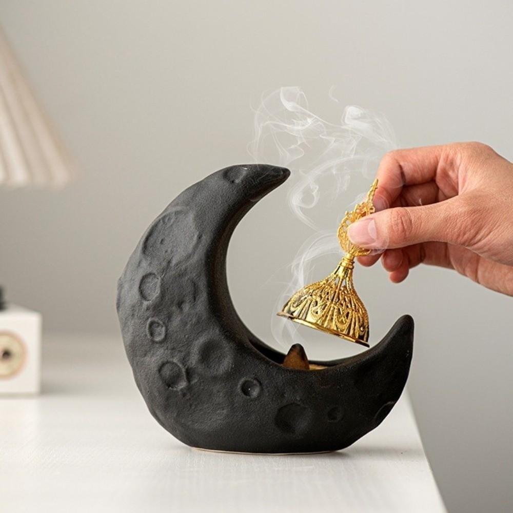 Middle Eastern Style Moon-Shaped Incense Burner Arabic Incense Burner  Meditation Space
