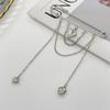 Heart Pearl Bow Brooch Detachable Tassel Fixed Clothes Pin Waist Buckle Button Clasps Trouser Leg Decorative Brooch