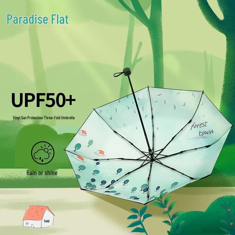 

Paradise Forest Town UV Protection Folding Sun & Rain Umbrella