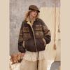 UNIFREE Vintage Fair Isle Suede Patchwork Lamb Fleece Jacket