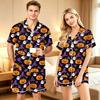 Couples Halloween Print Comfortable Pajama Set for Loungewear