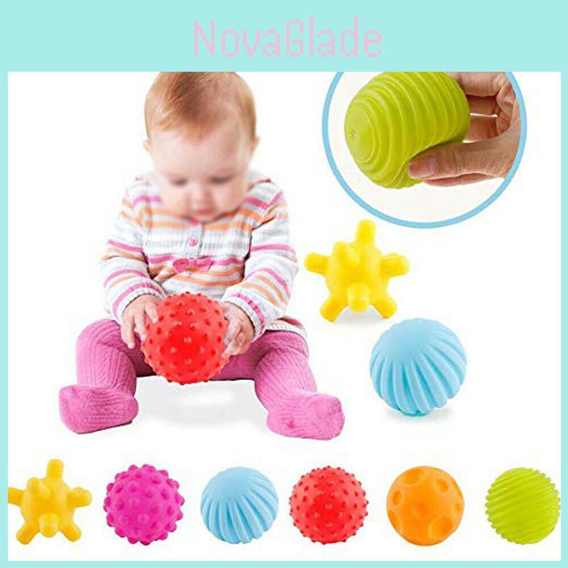 6pcs Baby Soft Massage Sensory Development Puzzle Ball Sound Toys For Infants