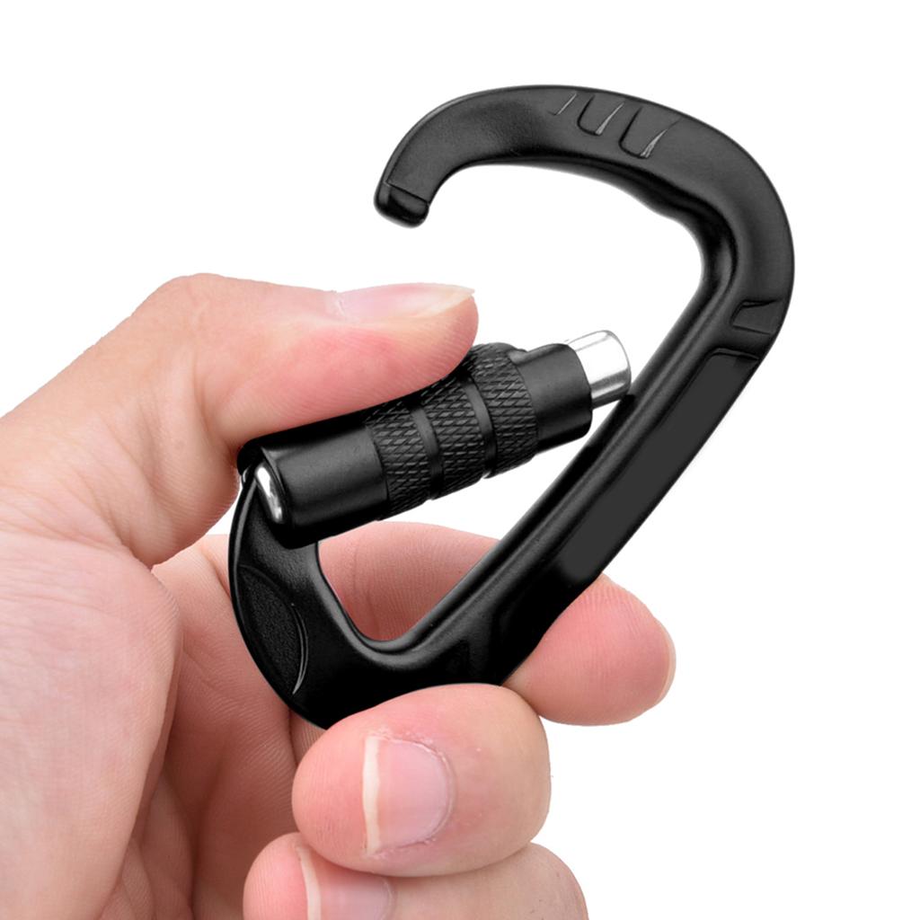 1 buc Aluminiu Aerospațial 7075 12KN Clip Carabinier în Formă de D Accesoriu de Siguranță pentru Exterior Negru