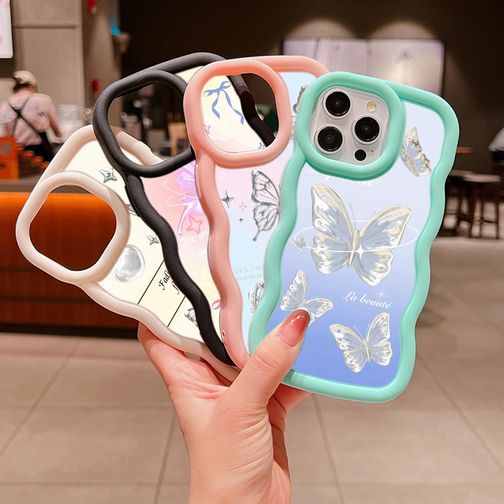 Macaron Soft TPU Phone Case for Xiaomi Poco X3 X5 X6 M6 Redmi 13C Redmi Note 11 12 13 Pro 11s 12s Cover Ae67 Butterfly flower Cute cartoon art design