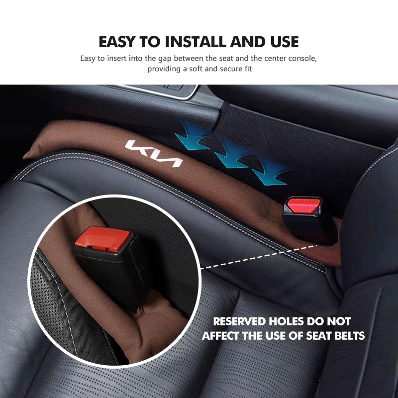 LQFH2 Suede Car Seat Gap Leak Proof Strip Gap Filler Interior Accessories For KIA Cerato Soul Venga Forte Spectra Sedona Niro Cadenza