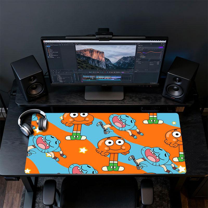 The Amazing World of Gumball Mouse Pad, Large Gaming Desk Mat, Non-slip XXL Mousepad for Laptop & Tablet, Mini PC Playmat with Stitched Edges