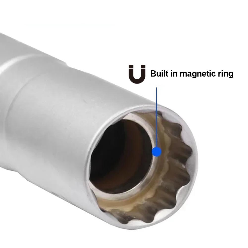 Universal Auto-Reparaturwerkzeug 14mm 16mm Zündkerzennuss Schraubenschlüssel Adapter Set Gelenk mit Magnetischer Flexibler Nuss Dünnwandig 3/8" Antrieb