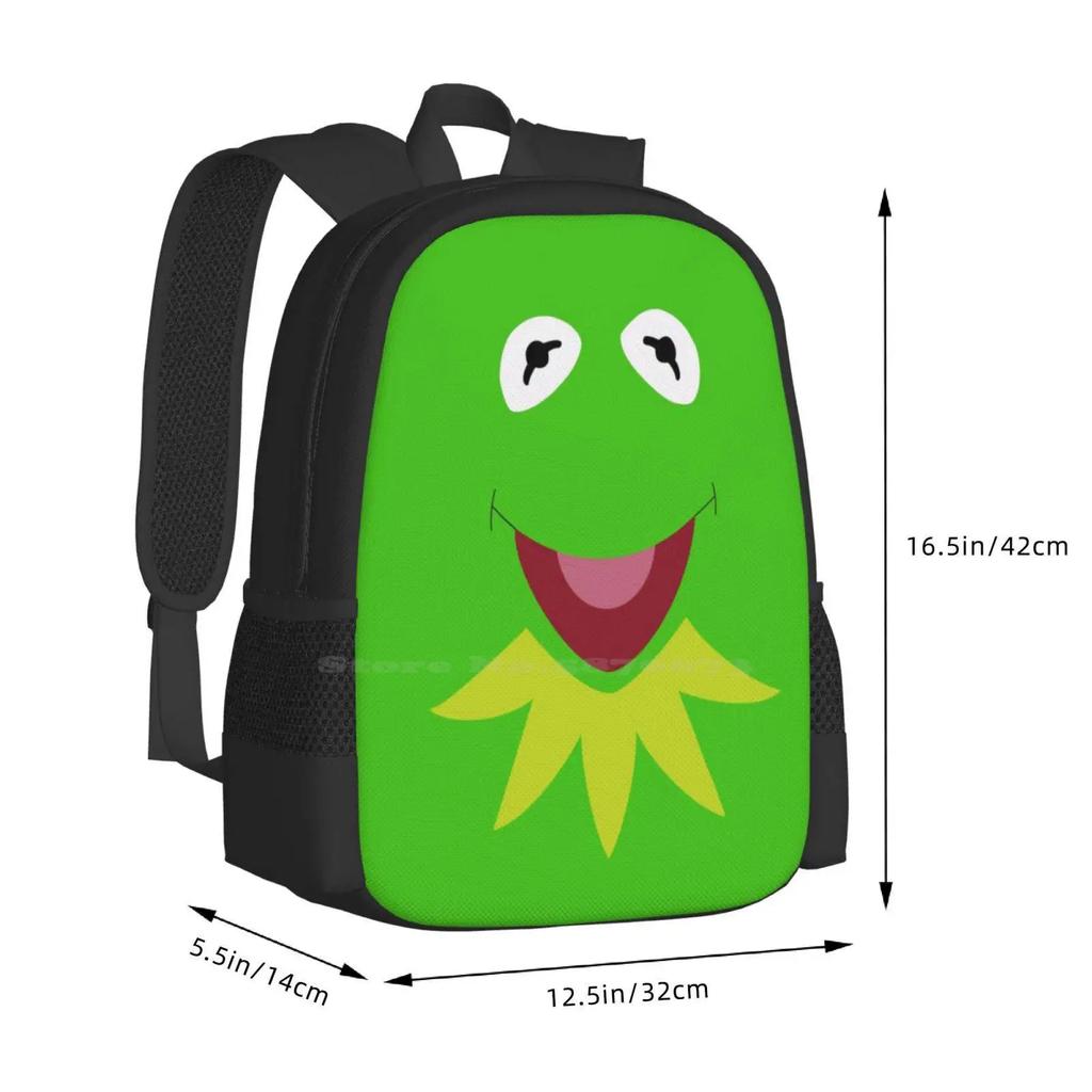 Pattern Design Laptop Travel School Bags The Frog The Show Puppet Cartoon Cute Geek Nerd Film Movie Jim Henson Amphibian Vector