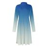 Women's Casual Fashion High Neck Long Sleeve Print Midi Dress