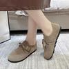 Fashion Size 35-40 Autumn New Women's Suede Flat Shoes Soft Sole Slip-on Womens Casual Walking Shoes Versatile Breathable Women's Shoes