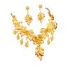 Luxury 24K 9999 Pure Gold Real Gold Women's Hollow Flower Leaf Necklace Earring Set