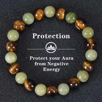 Bracciale in Pietra Naturale Cristallo Curativo per la Depressione Bracciale con Perline Allevia Stress Ansia Forza Interiore Spirituale Regalo