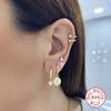 S925 Sterling Silver Wind Diamond Geometric Three Diamonds Light Luxury Temperament Earrings Ear Buckles Women