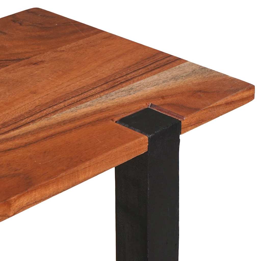 Console Table with Shelf Brown and Black 110 X 30 X 75 Cm