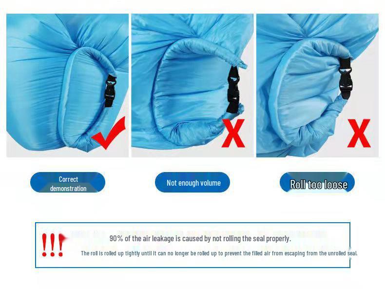 Pillow-Shaped Inflatable Outdoor Recliner - Portable Single Air Mattress for Camping & Festivals