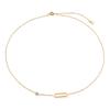 Thin Link Chain Necklace Carabiner Lock Pendant Cubic Zirconia One Stone Choker Necklace Women Valentine's Day Gift