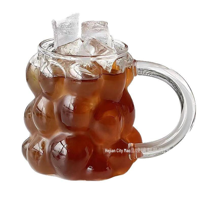 Ins Style High Borosilicate Grape Glass Mug with Handle