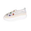 Fashion 5cm 2025 Net Mesh Platform Wedge Flats Crystal Shoes Chunky Sneaker Casual Comfy High Brand Summer Autumn Vulcanize Shoes