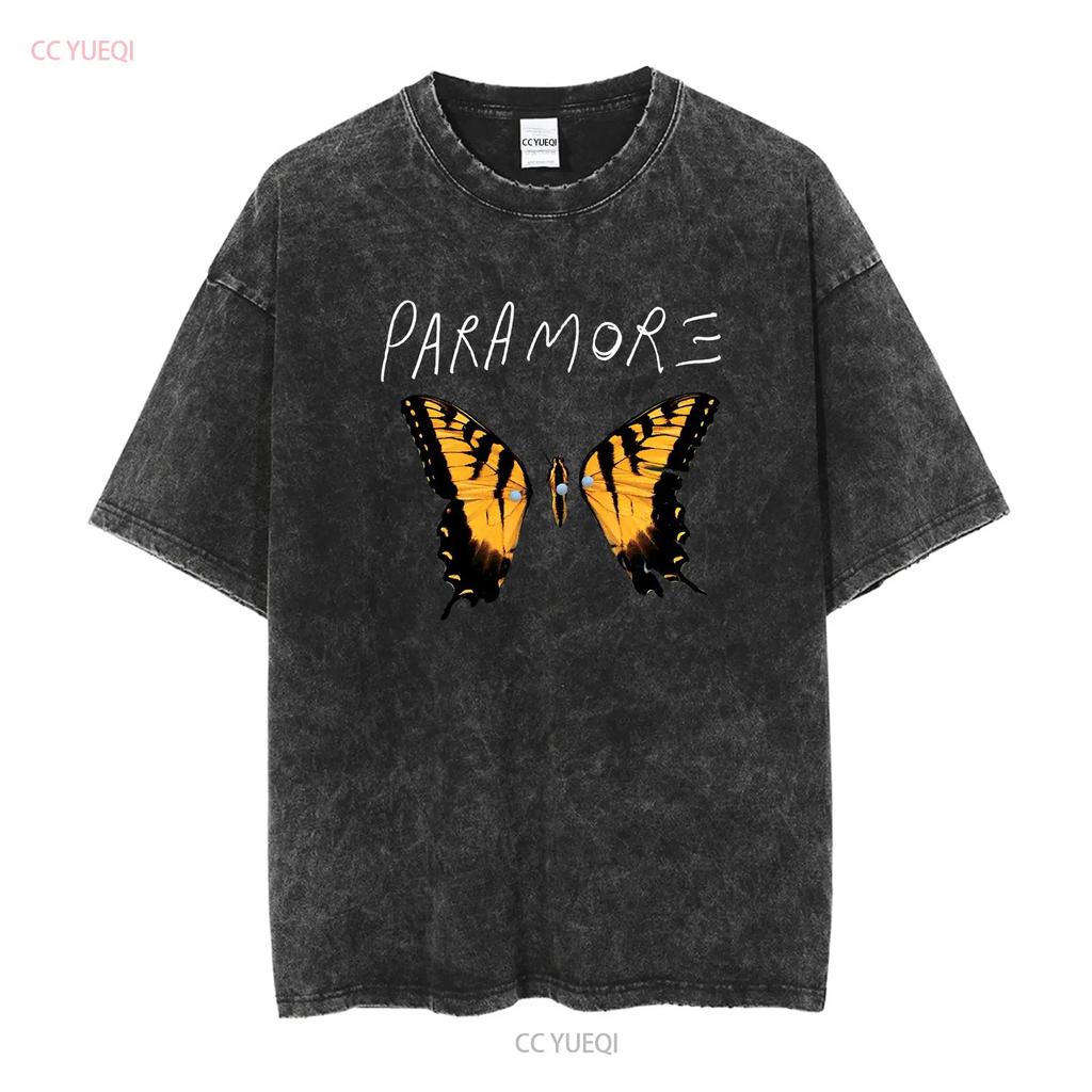 Camiseta Banda Paramore Rock Joya Negra Papá Para Regalo vintage Lavada Elástica gráfica Suave Ligeramente Elegante Transpirable Informal