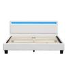 Angel - Solide et Confortable Lit 140x200 avec Sommier Tte de Lit avec Eclairage LED Couleur BLANC Pieds en