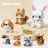 Ensemble de Blocs de Construction Animaux Mignons Collection de Briques à Petites Particules Décoration Amusante Cadeaux Éducatifs pour les Fêtes Pour Adultes