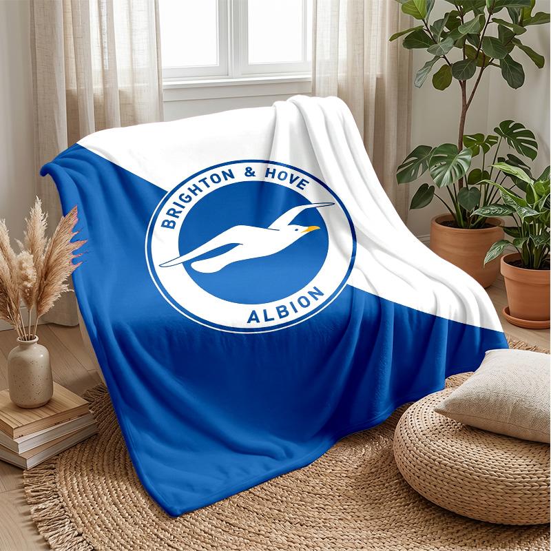 Coperta in Flanella con Stampa Calcio Brighton & Hove Albion, Coperta Morbida Calda Leggera per Divano Letto Campeggio