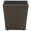 Side Table Brown 41.5 x 41.5 x 44 cm Poly Rattan and Tempered Glass