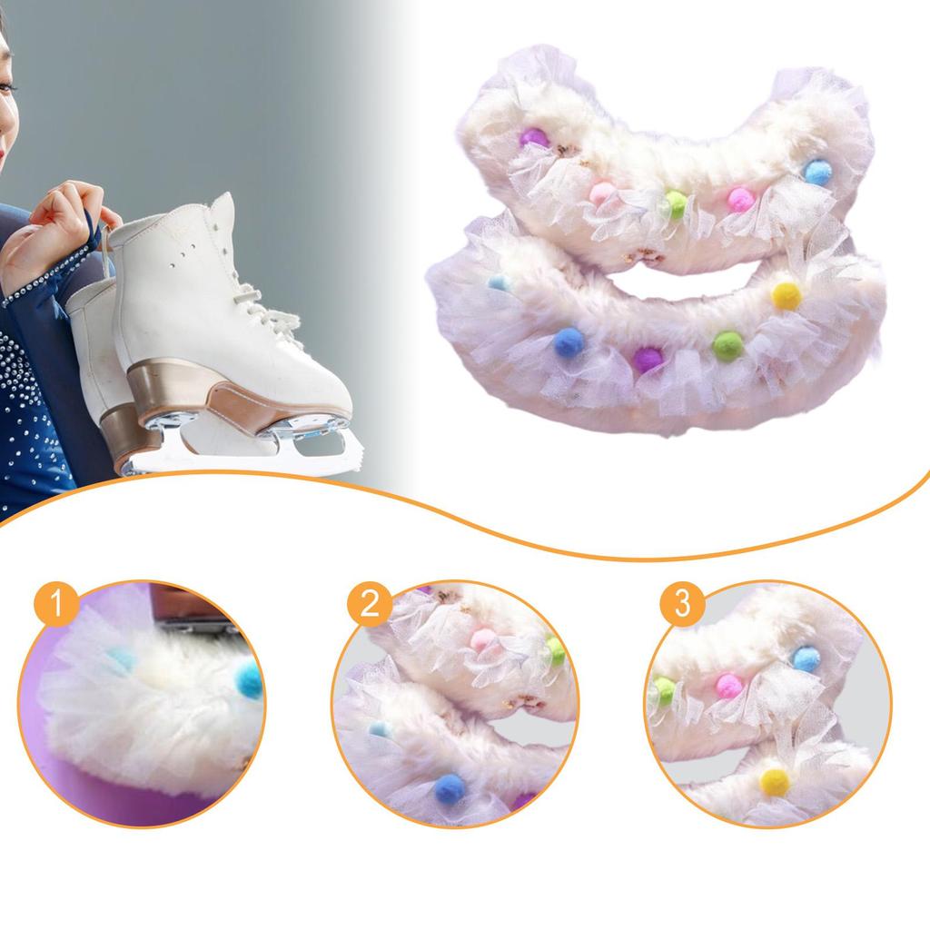 Portable Plush Skate Covers Water Absorbing Blade Guard for Ice Skates Figure Skating Protector for Indoor Rink