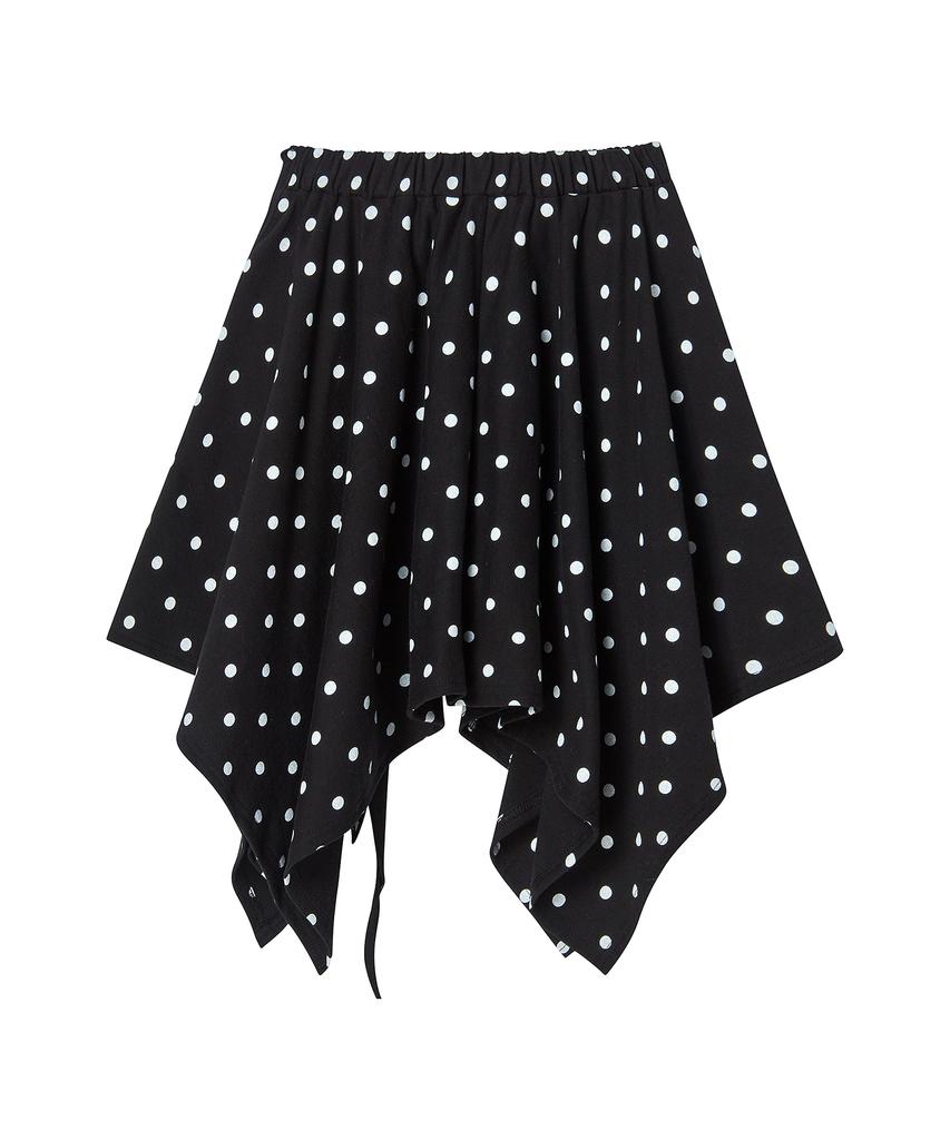 Awesome Studio Asymmetrical Dot Midi Skirt Black