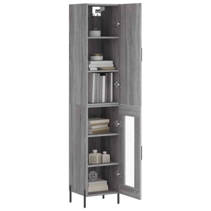 VidaXL Buffet haut Sonoma gris 34,5x34x180 cm Bois d'ingénierie 3199055