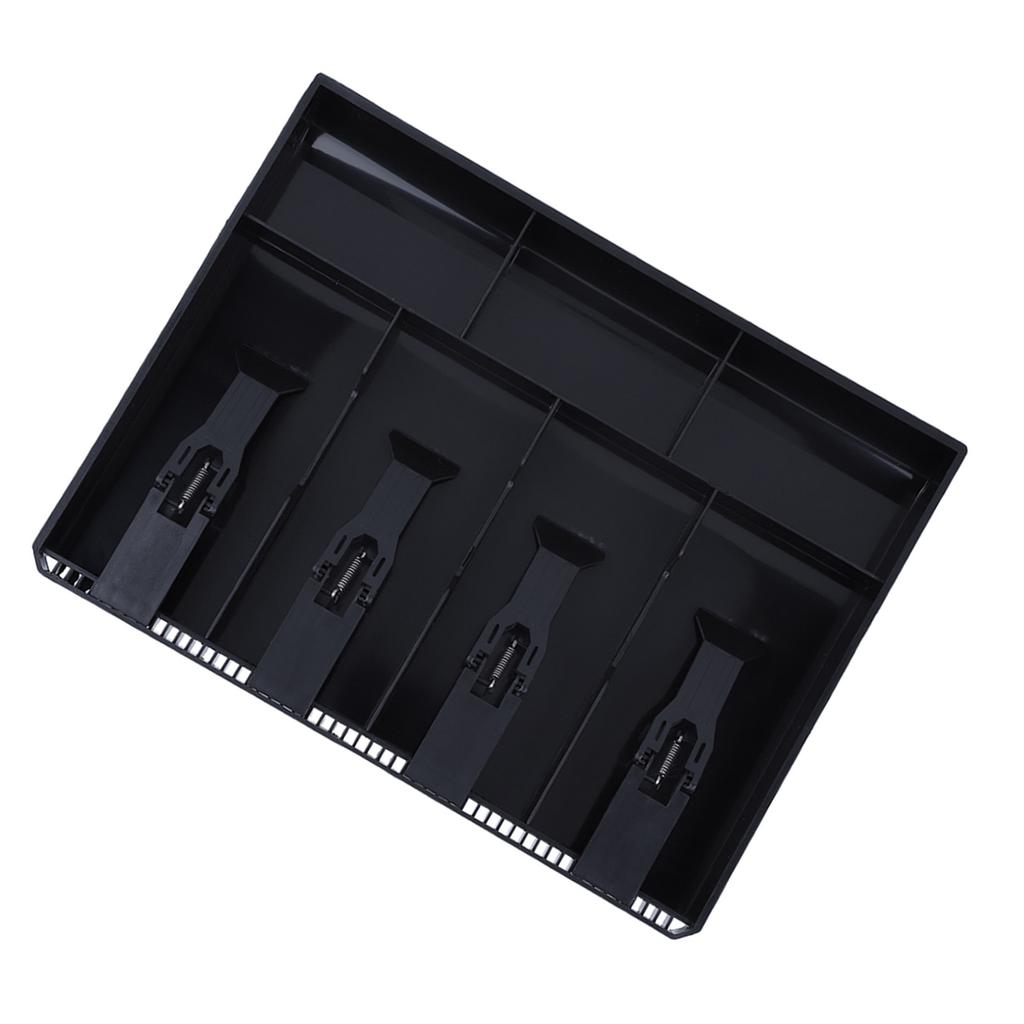 Cash Drawer Register Insert Tray Replacement 4 Bills 3 Coins Money Storage Box (Black)