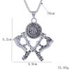 Men's and Women's Street Trendy Necklace Retro Double sided Double Axe Pendant
