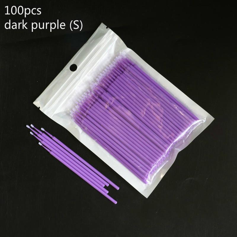 

100 шт. ватные тампоны, микро-тату, перманентная кисть для макияжа, инструменты для наращивания ресниц фиолетовый