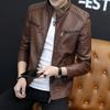 Spring and Autumn Trendy Motorcycle Style Velvet for Men Fashionable Men's Casual Punk Stand-up Collar Windproof Jacket
