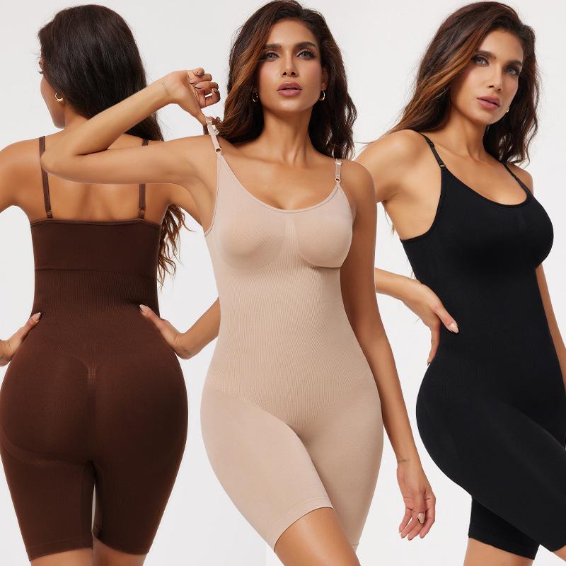 Adjustable Strap Full Body Shaper Bodysuit with Built-in Bra for Women Tummy Control
